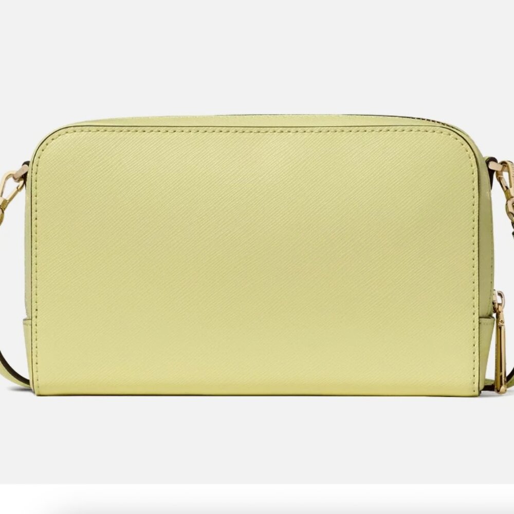 New Kate Spade Staci Dual Zip Around Crossbody Saffiano Leather Tennis Ball - Picture 5 of 5